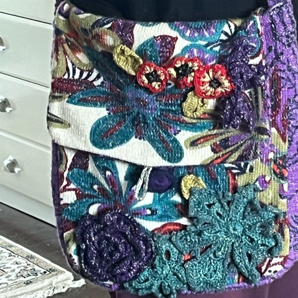 💐Beautiful CHACOK vintage crochet and embroidered bag. NWOT - Picture 4 of 15